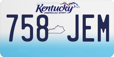 KY license plate 758JEM