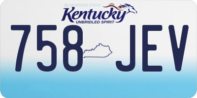 KY license plate 758JEV