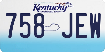 KY license plate 758JEW