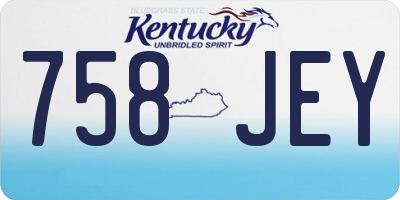 KY license plate 758JEY