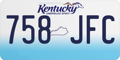 KY license plate 758JFC