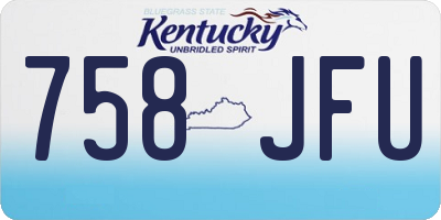 KY license plate 758JFU