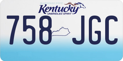 KY license plate 758JGC