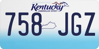 KY license plate 758JGZ