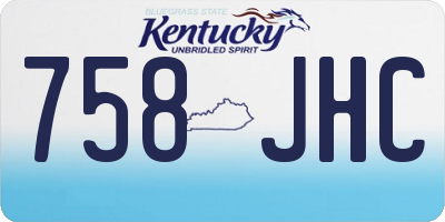 KY license plate 758JHC