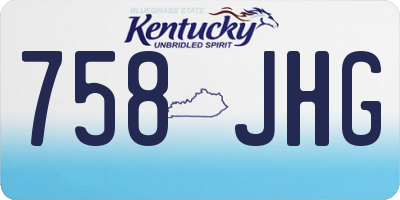 KY license plate 758JHG