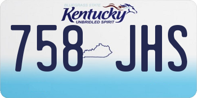 KY license plate 758JHS