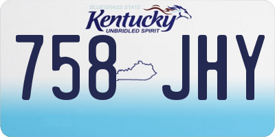 KY license plate 758JHY