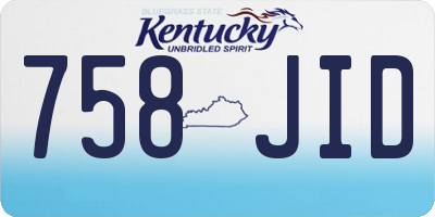 KY license plate 758JID