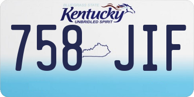 KY license plate 758JIF