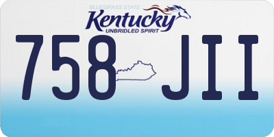 KY license plate 758JII