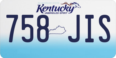 KY license plate 758JIS
