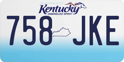 KY license plate 758JKE