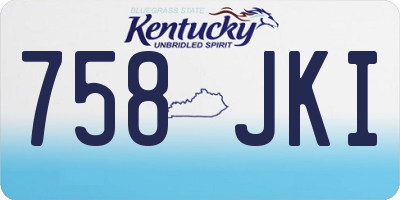KY license plate 758JKI