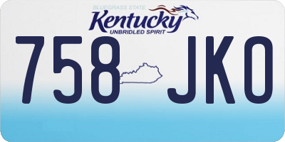 KY license plate 758JKO