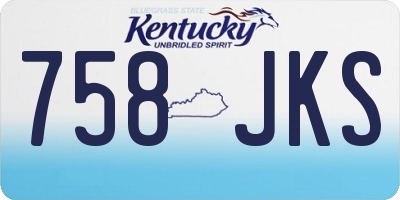 KY license plate 758JKS