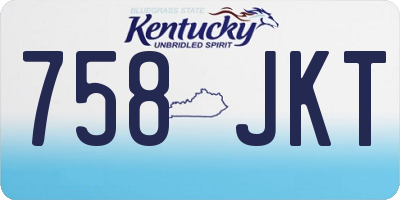 KY license plate 758JKT