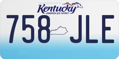 KY license plate 758JLE