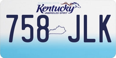 KY license plate 758JLK