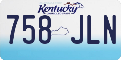 KY license plate 758JLN