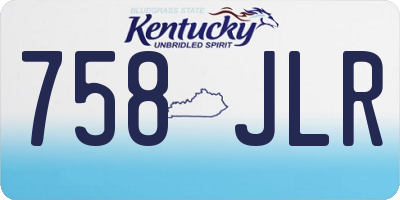 KY license plate 758JLR