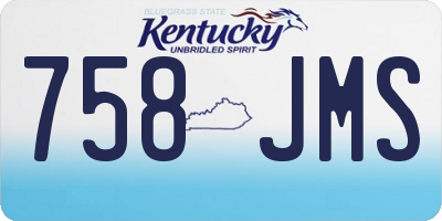 KY license plate 758JMS