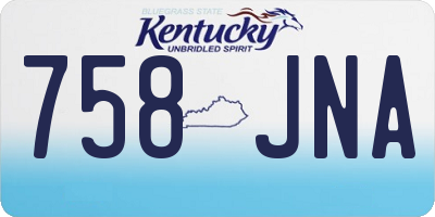 KY license plate 758JNA