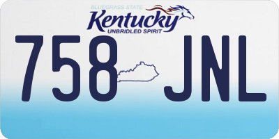 KY license plate 758JNL