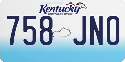 KY license plate 758JNO