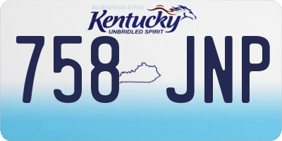 KY license plate 758JNP