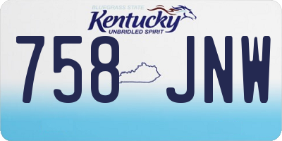 KY license plate 758JNW