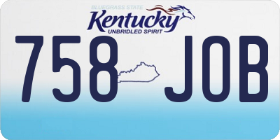 KY license plate 758JOB
