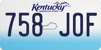 KY license plate 758JOF
