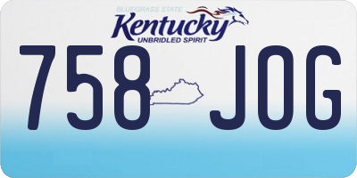 KY license plate 758JOG
