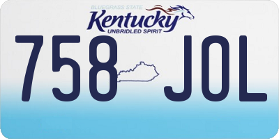 KY license plate 758JOL