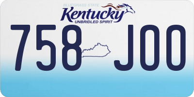 KY license plate 758JOO