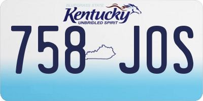 KY license plate 758JOS