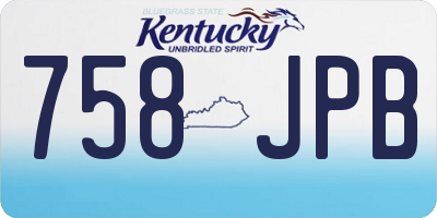 KY license plate 758JPB