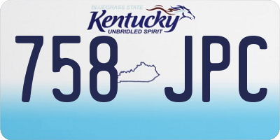 KY license plate 758JPC