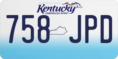 KY license plate 758JPD