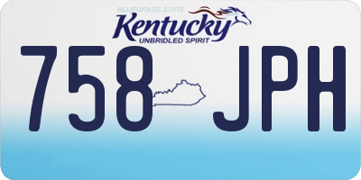 KY license plate 758JPH