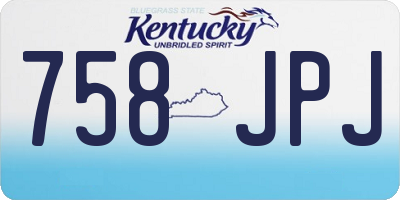 KY license plate 758JPJ