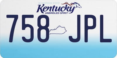 KY license plate 758JPL