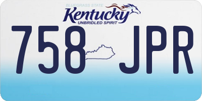 KY license plate 758JPR