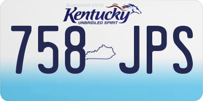 KY license plate 758JPS