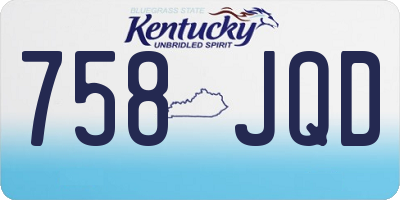 KY license plate 758JQD