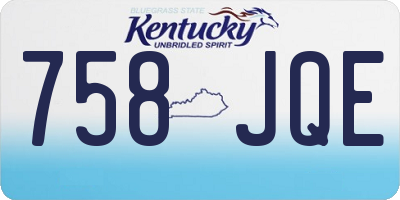 KY license plate 758JQE