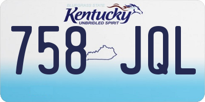 KY license plate 758JQL