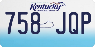 KY license plate 758JQP