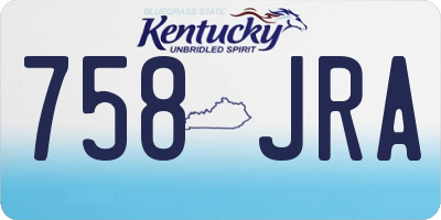 KY license plate 758JRA